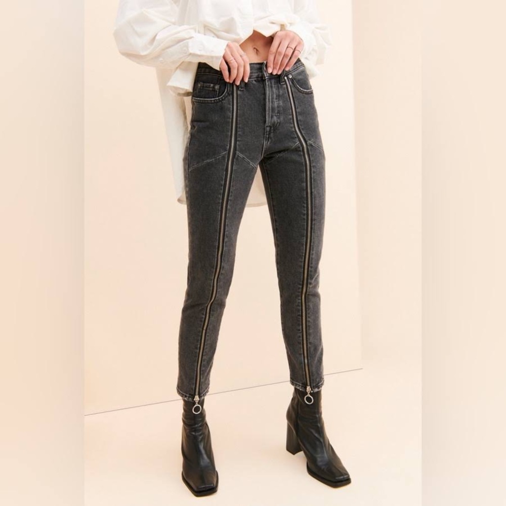 Pistola Nick night crawler zipper detail‎ button fly black denim